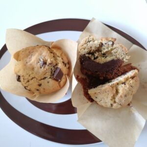 Muffins brookies (mi-brownies/mi-cookies)