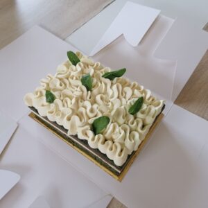 Entremet en miroir : menthe de choc